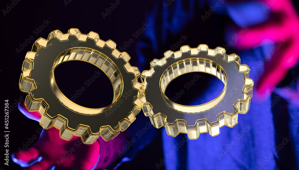Aufkleber gear technology setting concept background