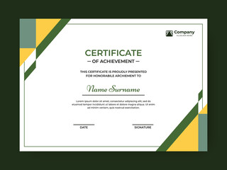 Modern flat and clean certificate vector design template 