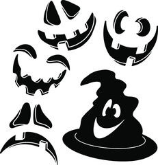 Vector graphics, a collection for Halloween. Silhouettes, graphics. Design element, clipart.