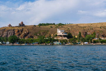 Fototapeta premium Amazing view of Sevan peninsula from distance
