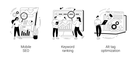 Search engine marketing abstract concept vector illustrations.