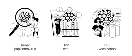 HPV infection abstract concept vector illustrations.