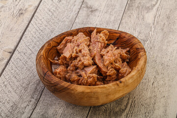 Canned tuna fillet for salad