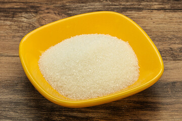 White sugar in the bowl