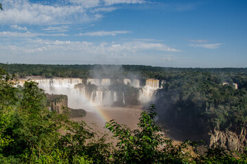 Quedas dagua das Cataratas do Iguaçu, uma das 7 maravilhas da natureza, localizada em Foz no...