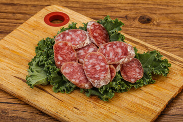 Iberian pork Fuet sausage slices