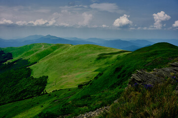 Widok z góry Tarnica w Bieszczadach