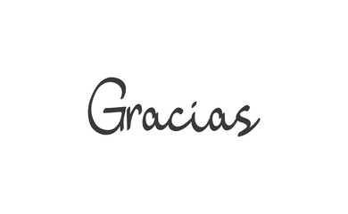 Gracias vector lettering. Thank you in Spanish. Phrase handwritten calligraphy.