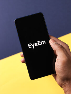 Assam, India - April 19, 2021 : EyeEm Logo On Phone Screen Stock Image.