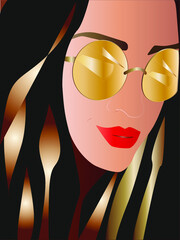 Female portrait. The girl's head. Avatar. For design. Vector illustration