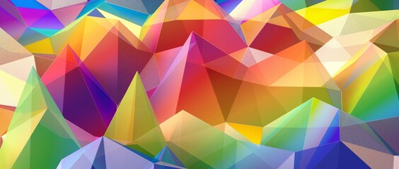 Fototapeta premium Abstract crystal background with refracting light and highlights in purple and yellow colors