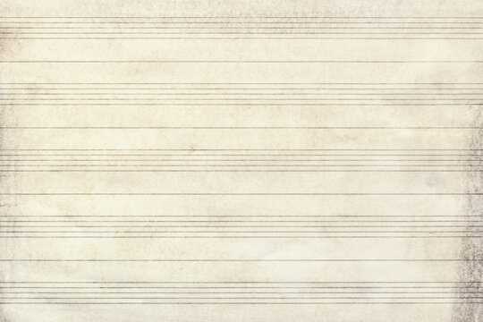 Fototapeta Old sheet music without music notes, isolated on white