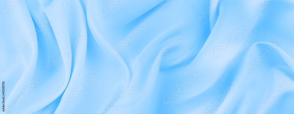 Wall mural blue silky fabric texture background