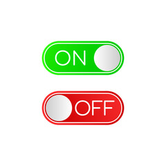 Toggle switch, On and Off position. Switches in flat design. Vector illustration