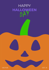 Happy halloween day. October 31. Vector illustration concept. Perfect for poster, media banner, cover or postcard. Simple, vector, flat illustration.