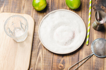 Ingredients for making a cocktail.
