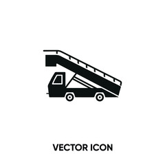 Gang truck vector icon. Modern, simple flat vector illustration for website or mobile app.Passenger ladder truck or gangway symbol, logo illustration. Pixel perfect vector graphics	