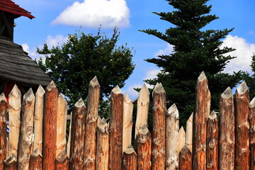 Palizzata recinto di legno steccato - obrazy, fototapety, plakaty