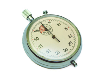 Vintage mechanical stopwatch with steel case