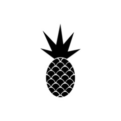Obraz premium Pineapple silhouette icon isolated on white background