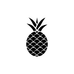Pineapple silhouette icon isolated on white background