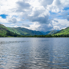 Fototapeta na wymiar lake in the mountains with sky Ullswater 