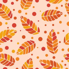Gordijnen Herfst naadloze patroon. Naadloos patroon met bladeren. vector illustratie © Mr.Vander