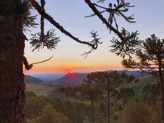 Lindo por do sol na serra catarinense