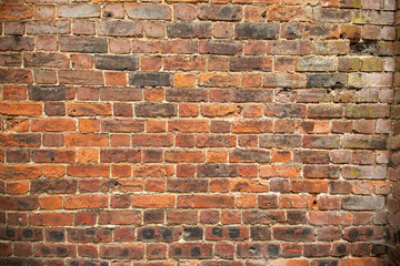 Old red brick wall texture background