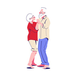 romantic dance of two elderly people