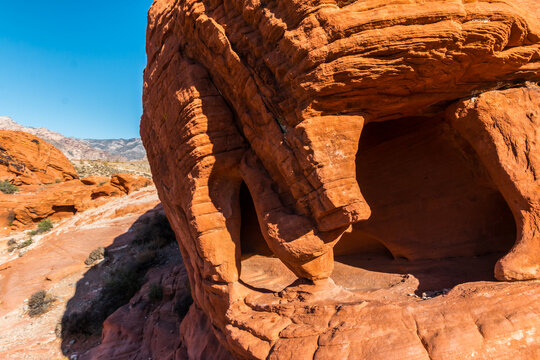 Rock Formation in The Aztec Sandstone of the Calico Hills, Red Rock Canyon NCA, Las Vegas, Nevada, USA