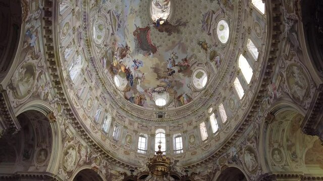 The majestic dome of the Vicoforte Sanctuary, in the Province of Cuneo, Piedmont, northern Italy.