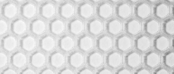 Hexagonal abstract background backdrop. Printed on a 3D printer with transparent plastic.