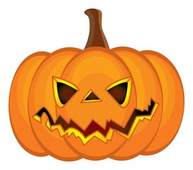 Scary Pumpkin Face. Vector Happy Halloween
