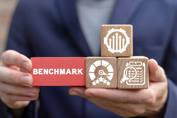 Business concept of benchmark. Benchmarking. - obrazy, fototapety, plakaty