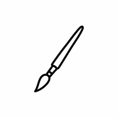paint brush doodle icon, vector color line illustration