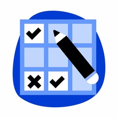 Planning theme icon. Symbol, vector, network, button, sign for business. For website and application. Strategy, checklist. Yes or no.