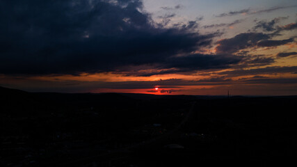 Blood Red Sunset In Deep Creek - aerial
