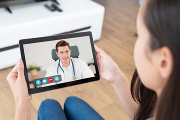 Doctor video chat consultation, telehealth