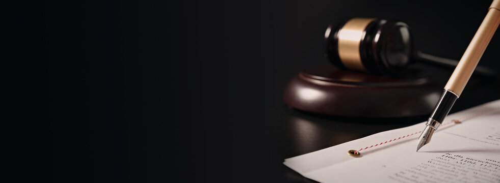 Lawyer, notary public working in the office.
