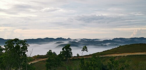 Naklejka premium Sea of Clouds over Libo Hills