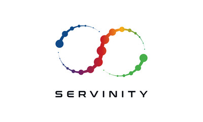 Colorful circular bubbles form the letter S, a beautiful infinity symbol.