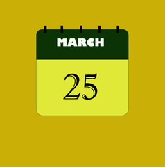 Vector with schedule icon with the month days.