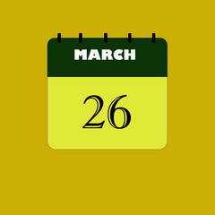 Vector with schedule icon with the month days.