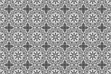 Ethnic vintage pattern, geometric decorative background. Eastern, Indonesian, Mexican, Aztec ornament. Template black white for art, painting, design, textiles.