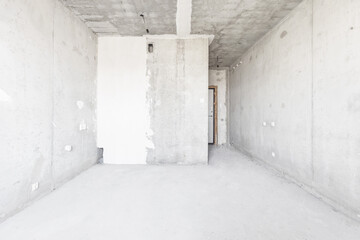 Fototapeta premium interior of the apartment without decoration in gray colors