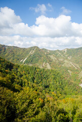 Fototapeta na wymiar Beautiful Italian mountains in the autumn season.