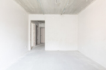 interior of the apartment without decoration in gray colors