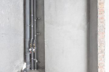 interior of the apartment without decoration in gray colors