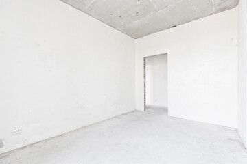 interior of the apartment without decoration in gray colors